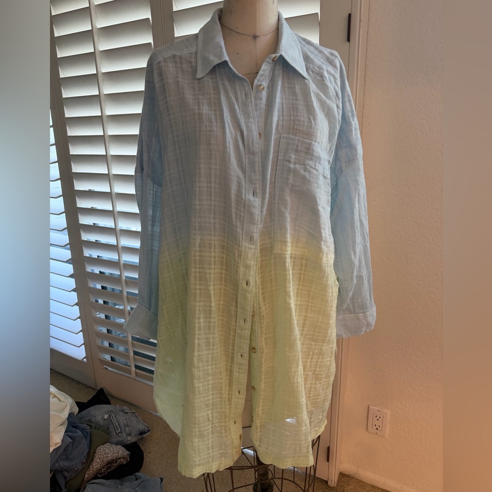 Ombre Button-Up Shirt